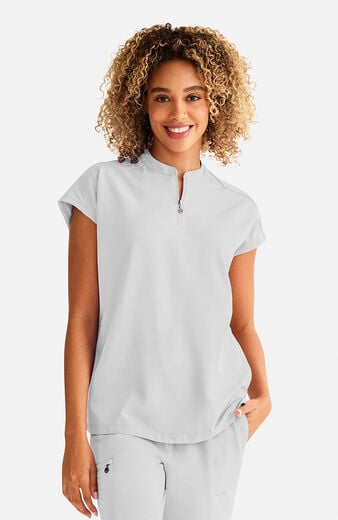 Women's Sandy Zip Mandarin Collar Scrub Top Women's Sandy Zip Mandarin Collar Scrub Top