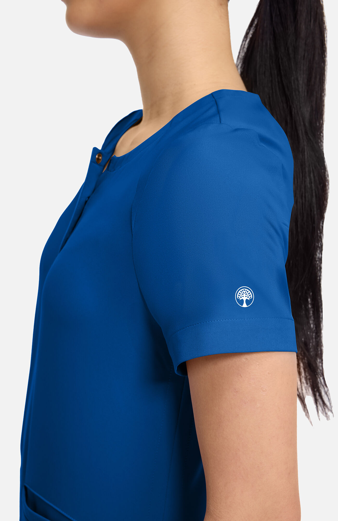 Women's Joy Henley Crew Neck Scrub Top, , large