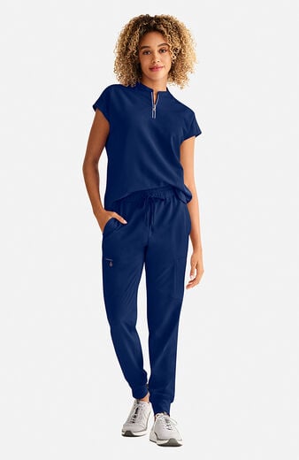 Women's Sandy Zip Mandarin Collar Scrub Top Women's Sandy Zip Mandarin Collar Scrub Top