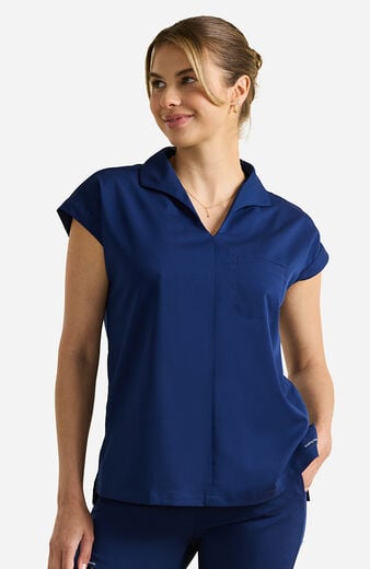 Women's Jazz Collared Tuckable Scrub Top Women's Jazz Collared Tuckable Scrub Top