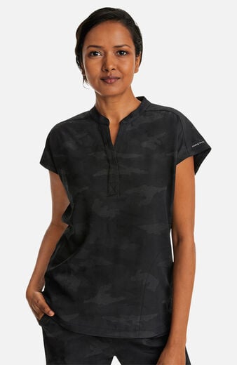 Women's Journey Mandarin Collar Camo Scrub Top Women's Journey Mandarin Collar Camo Scrub Top
