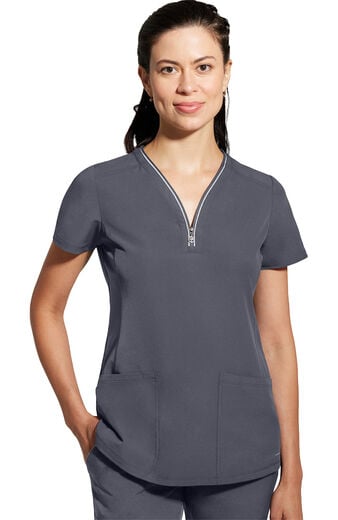 Women's Sonia Zip Y-Neck Scrub Top Women's Sonia Zip Y-Neck Scrub Top