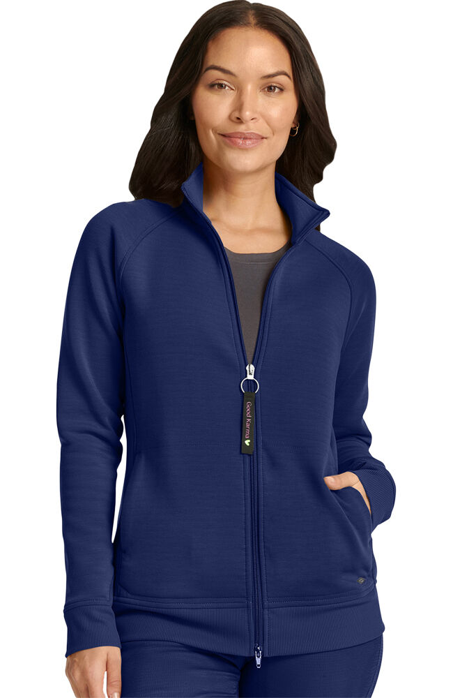 Navy blue fleece scrub jacket best sale