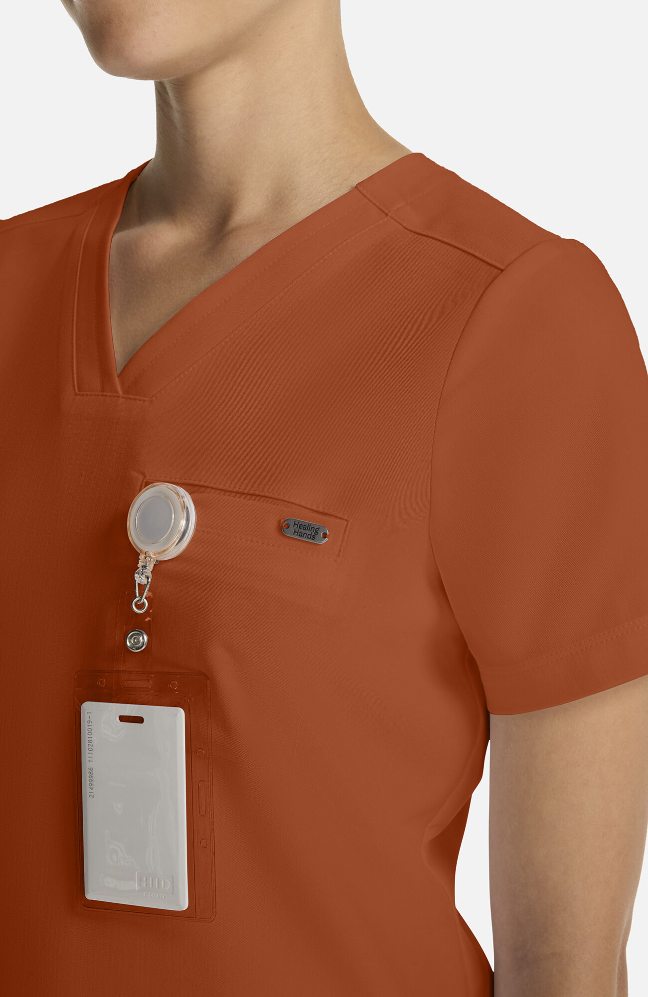 Women's Billie V-Neck Scrub Top, WAS Warm Sunrise | orange, large