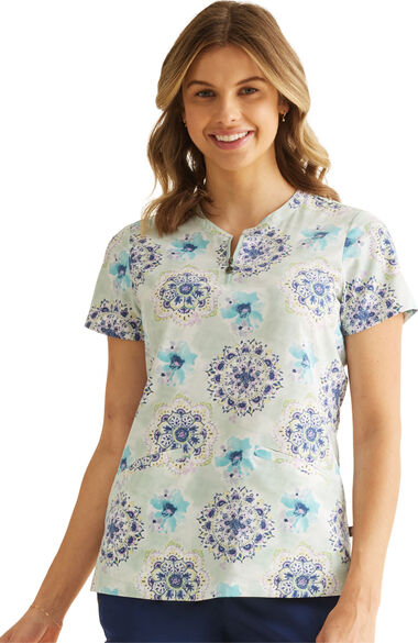 Women's Ivy Water Color Medallion Print Top, , large
