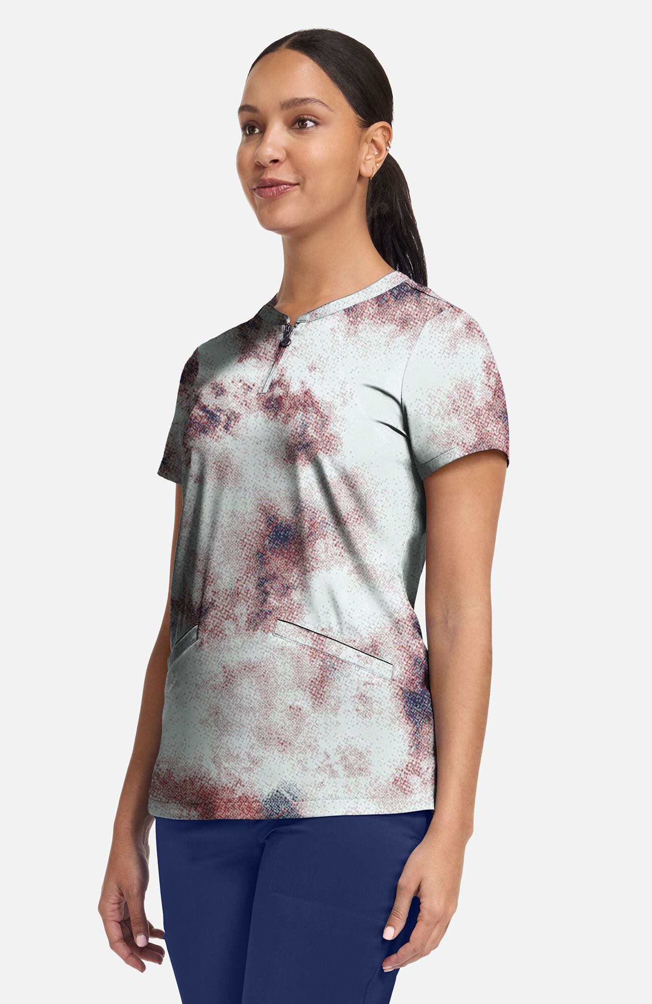 Women's Ivy Soft Fractures Print Scrub Top, , large