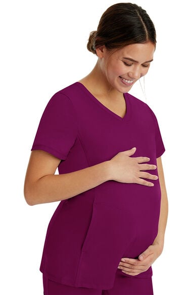 Women's Mila Maternity Solid Scrub Top, , large