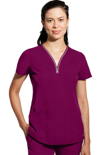 Women's Sonia Zip Y-Neck Scrub Top Women's Sonia Zip Y-Neck Scrub Top