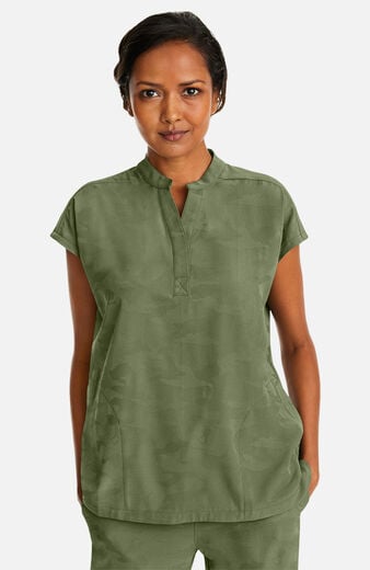 Women's Journey Mandarin Collar Camo Scrub Top Women's Journey Mandarin Collar Camo Scrub Top