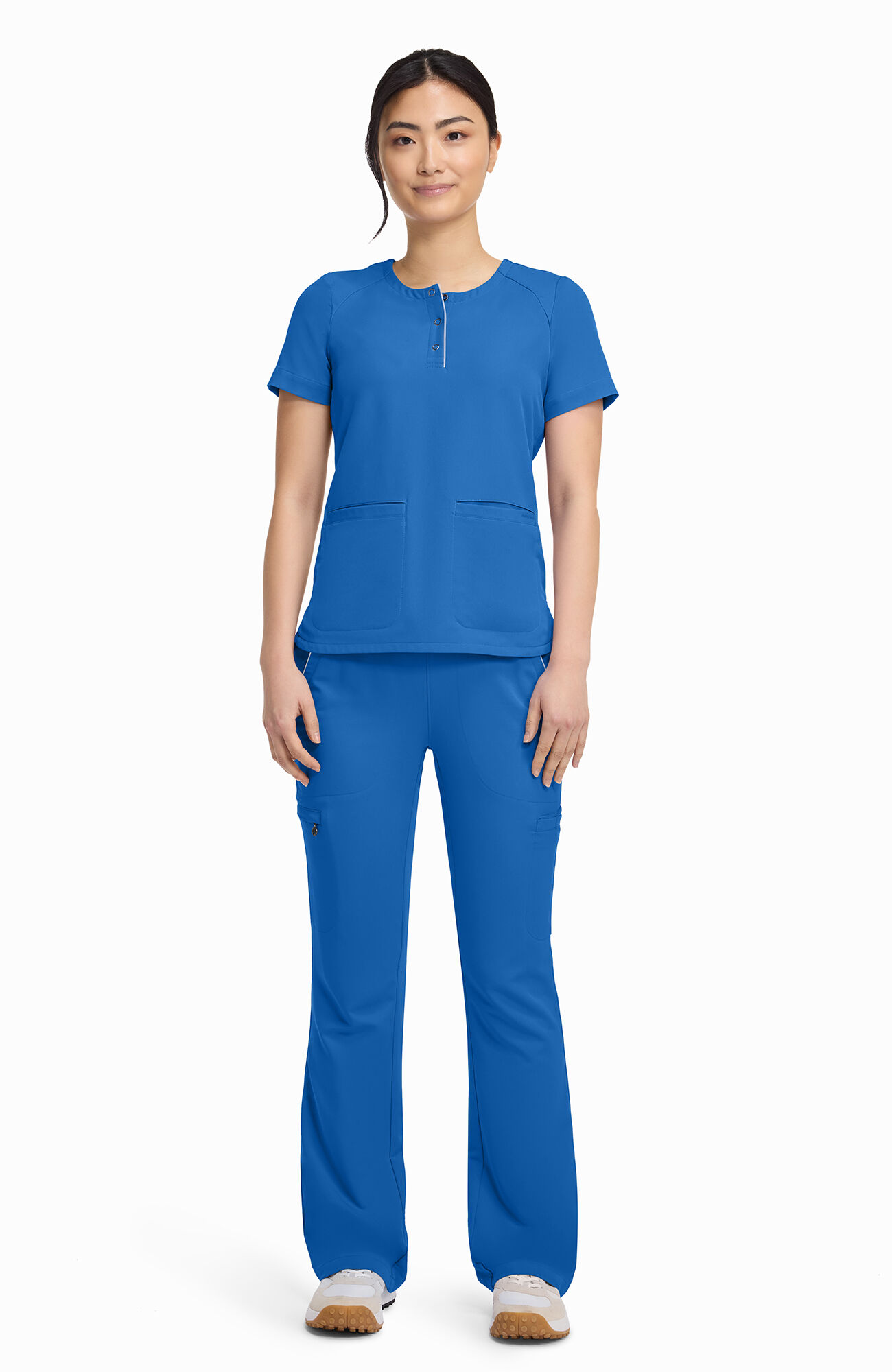 Women's Joy Henley Crew Neck Scrub Top, ROY Royal | royal, large