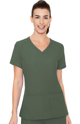Women's Doubled Pocket Solid Scrub Top, Women's Doubled Pocket Solid Scrub Top