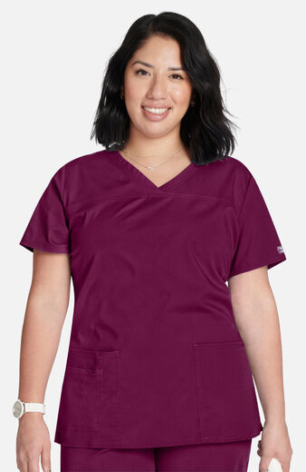 Women's V-Neck Solid Scrub Top, Women's V-Neck Solid Scrub Top
