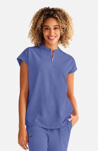 Women's Sandy Zip Mandarin Collar Scrub Top Women's Sandy Zip Mandarin Collar Scrub Top