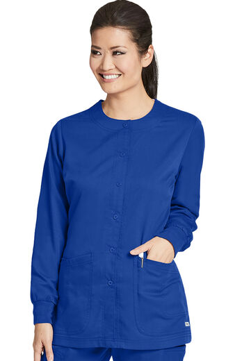 Women's Round Neck Warm Up Scrub Jacket, Women's Round Neck Warm Up Scrub Jacket