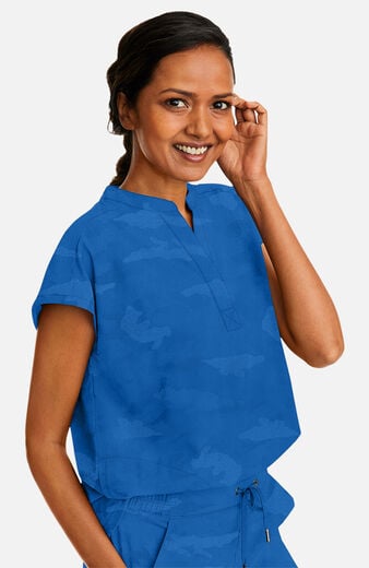 Women's Journey Mandarin Collar Camo Scrub Top Women's Journey Mandarin Collar Camo Scrub Top