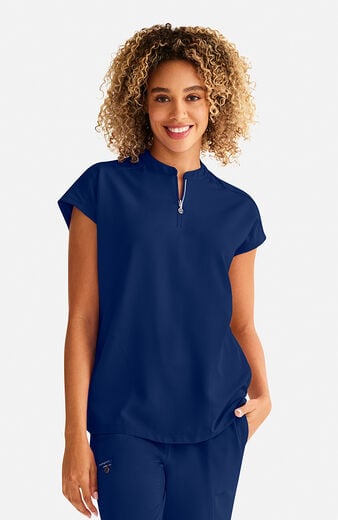 Women's Sandy Zip Mandarin Collar Scrub Top Women's Sandy Zip Mandarin Collar Scrub Top