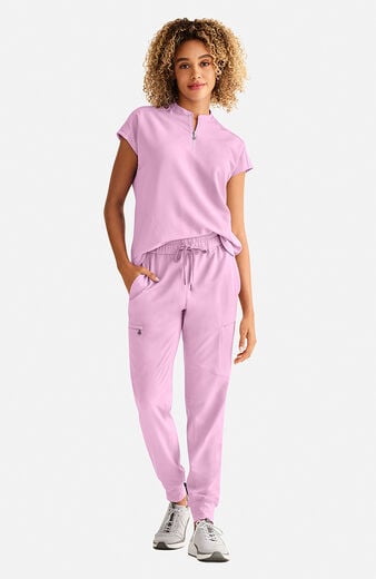 Women's Sandy Zip Mandarin Collar Scrub Top Women's Sandy Zip Mandarin Collar Scrub Top