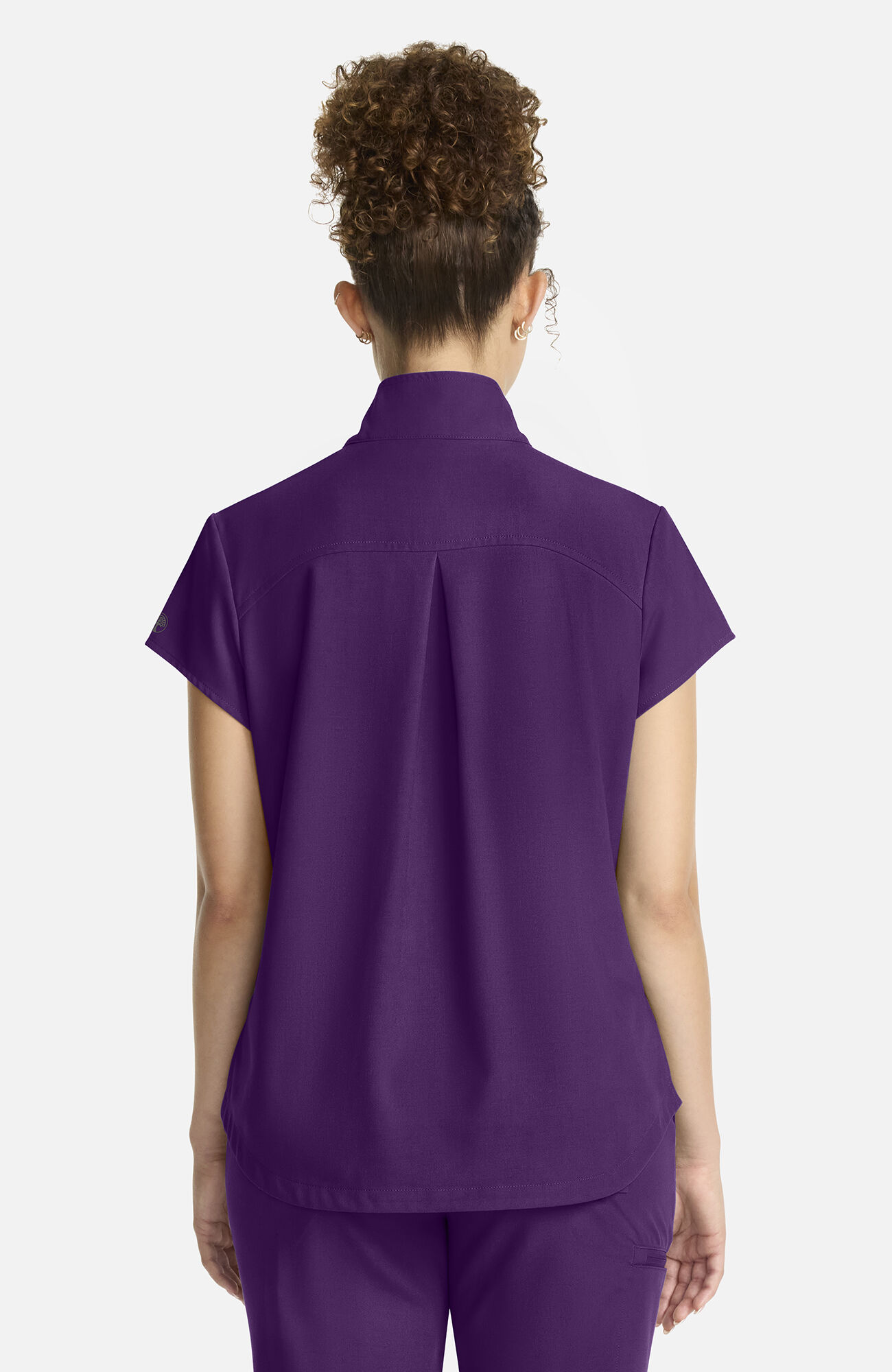 Women's Bella Quarter Zip Scrub Top, EGG Eggplant | purple, large