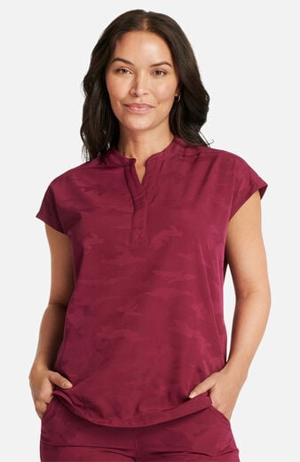 Women's Journey Mandarin Collar Camo Scrub Top Women's Journey Mandarin Collar Camo Scrub Top