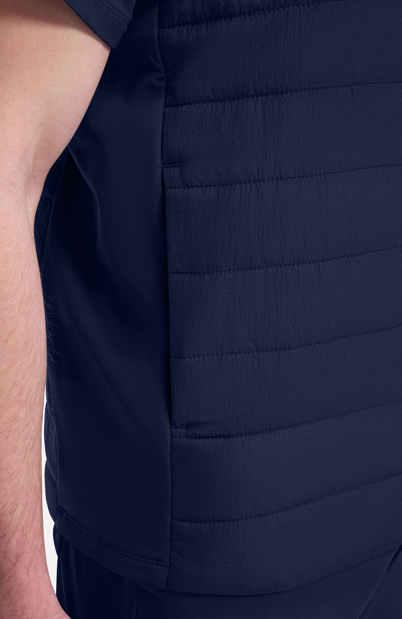 Men's Zip Front Quilted 4-Pocket Scrub Vest, NAV Navy | navy, large