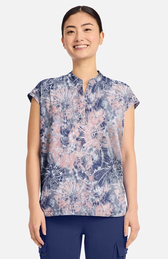 Women's Journey Twilight Tie Dye Print Scrub Top Women's Journey Twilight Tie Dye Print Scrub Top