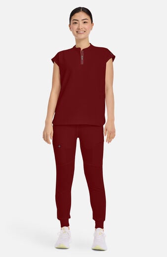 Women's Sandy Zip Mandarin Collar Scrub Top Women's Sandy Zip Mandarin Collar Scrub Top