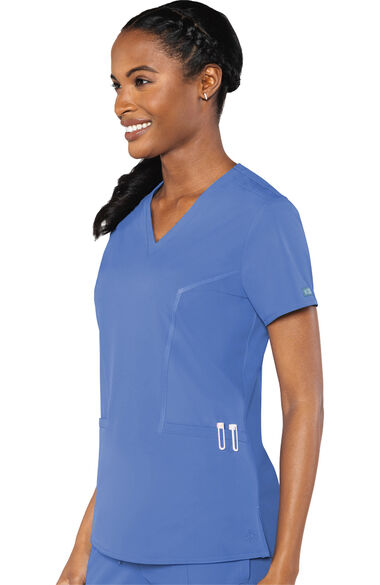 Women's Mirror V-Neck Solid Scrub Top, , large