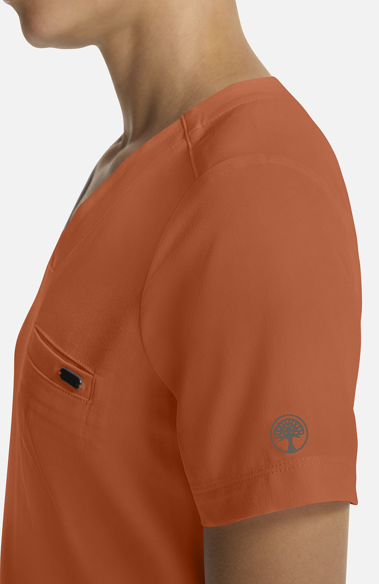 Women's Billie V-Neck Scrub Top, WAS Warm Sunrise | orange, large