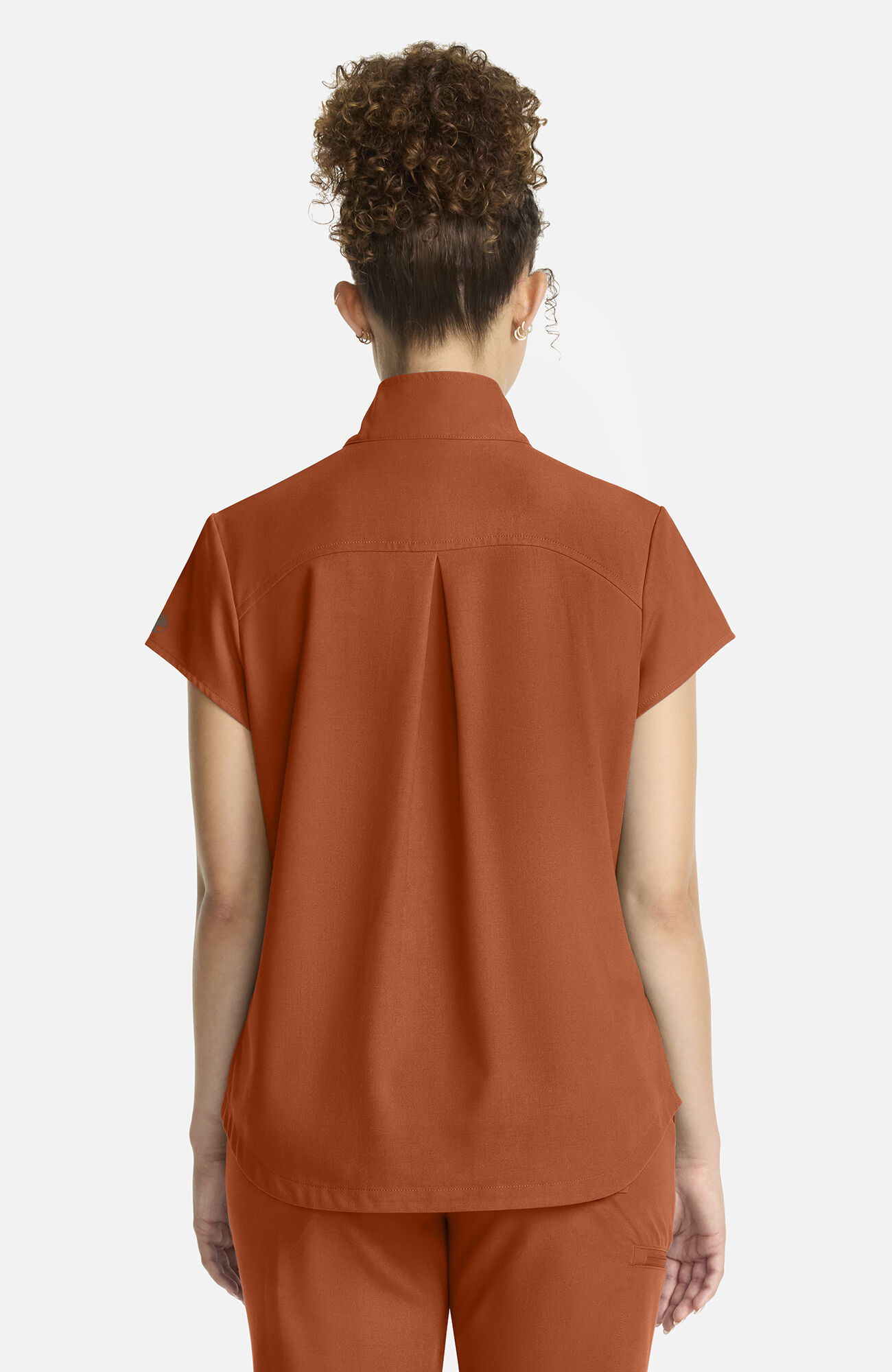 Women's Bella Quarter Zip Scrub Top, WAS Warm Sunrise | orange, large