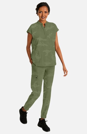 Women's Journey Mandarin Collar Camo Scrub Top Women's Journey Mandarin Collar Camo Scrub Top