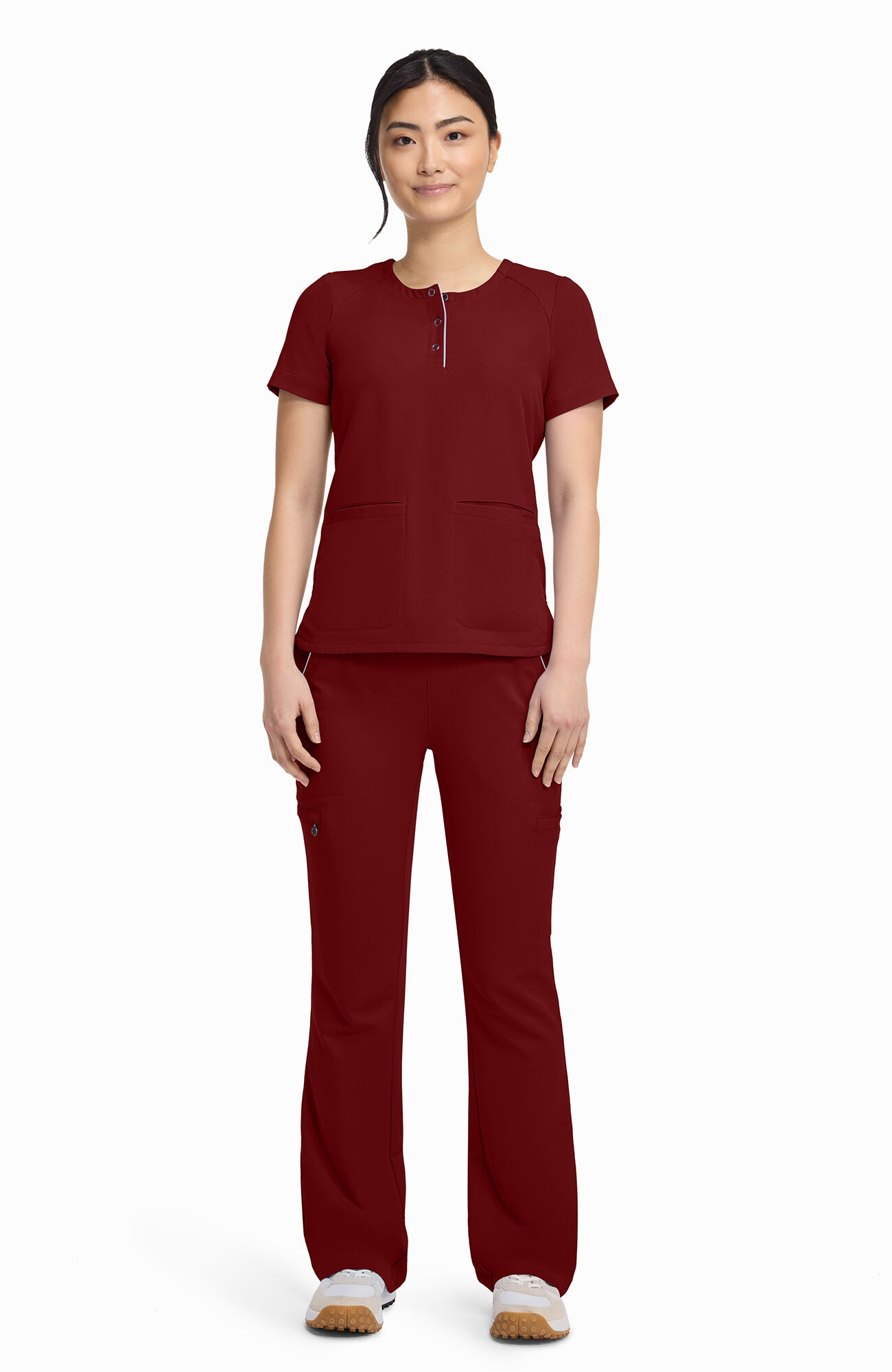 Women's Joy Henley Crew Neck Scrub Top