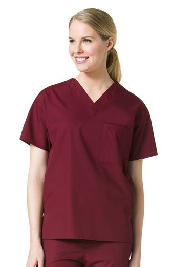 Unisex V-Neck 1 Pocket Solid Scrub Top, Unisex V-Neck 1 Pocket Solid Scrub Top