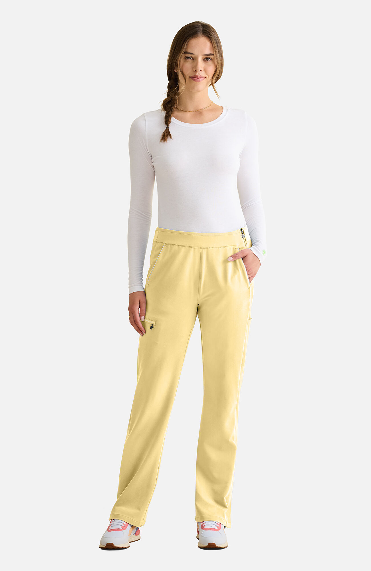 Women's Nissa Straight Leg Scrub Pant, SUY Sunray Yellow | yellow, large