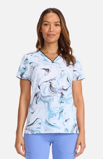 Women's Amanda Washed Marble Print Scrub Top Women's Amanda Washed Marble Print Scrub Top