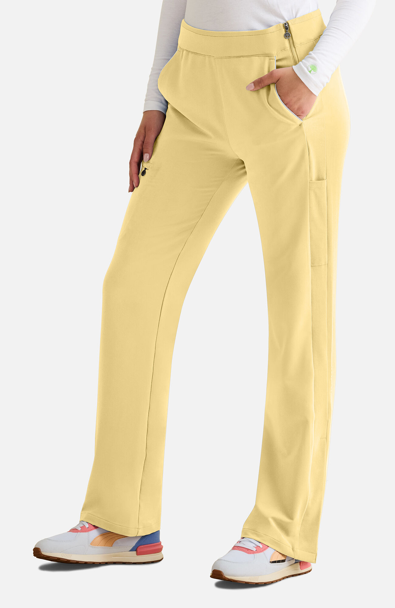Women's Nissa Straight Leg Scrub Pant, SUY Sunray Yellow | yellow, large