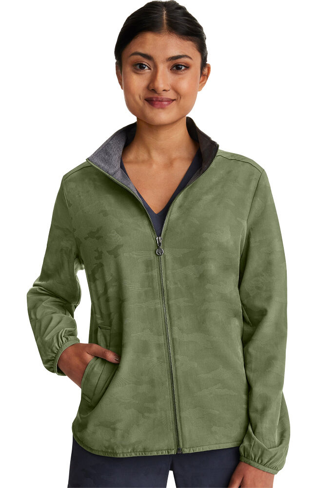 Purple Label by Healing Hands Women s Zip Front Destini Camo Scrub