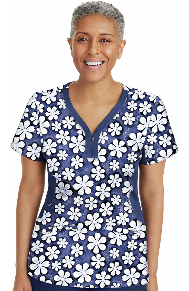 Womens print clearance scrub tops cheap