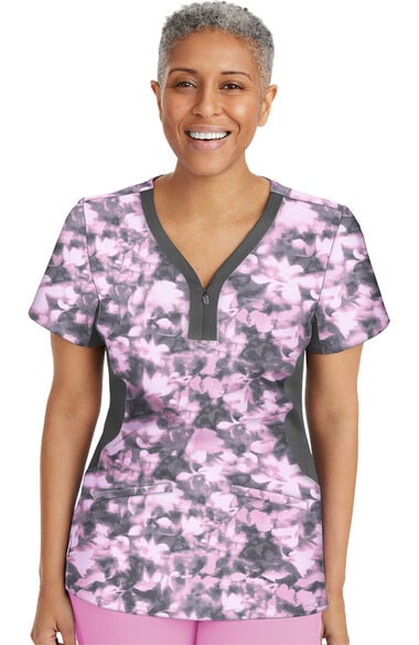 Clearance Women's Jessi Abstract Bliss Print Scrub Top, , large