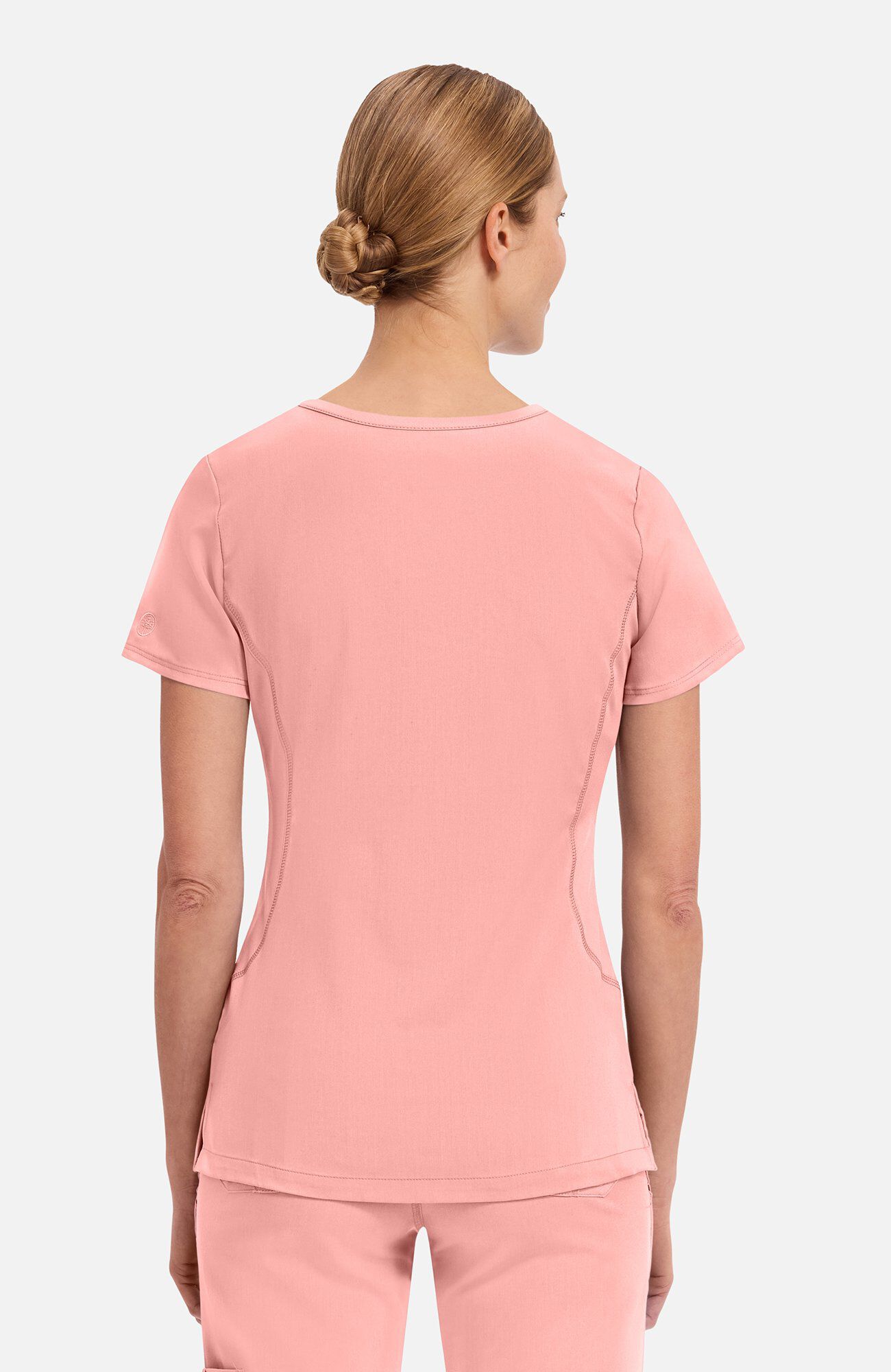 Women's Juliet V-Neck Yoga Scrub Top, BUP Blushing Peach | pink, large