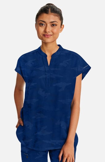 Women's Journey Mandarin Collar Camo Scrub Top Women's Journey Mandarin Collar Camo Scrub Top