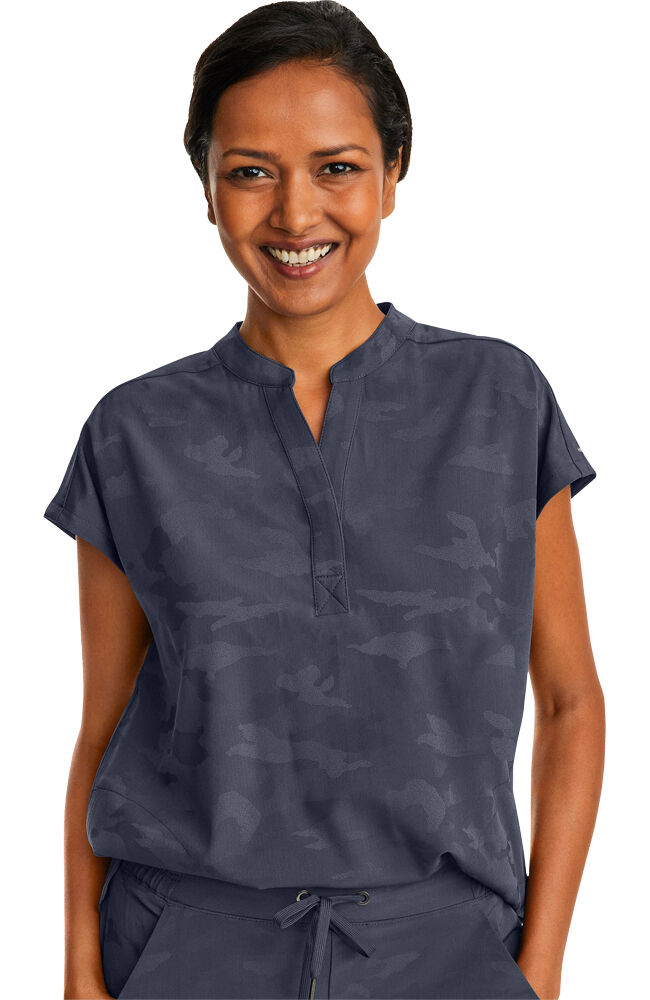 Women s Journey Mandarin Collar Camo Scrub Top Healing Hands Scrubs