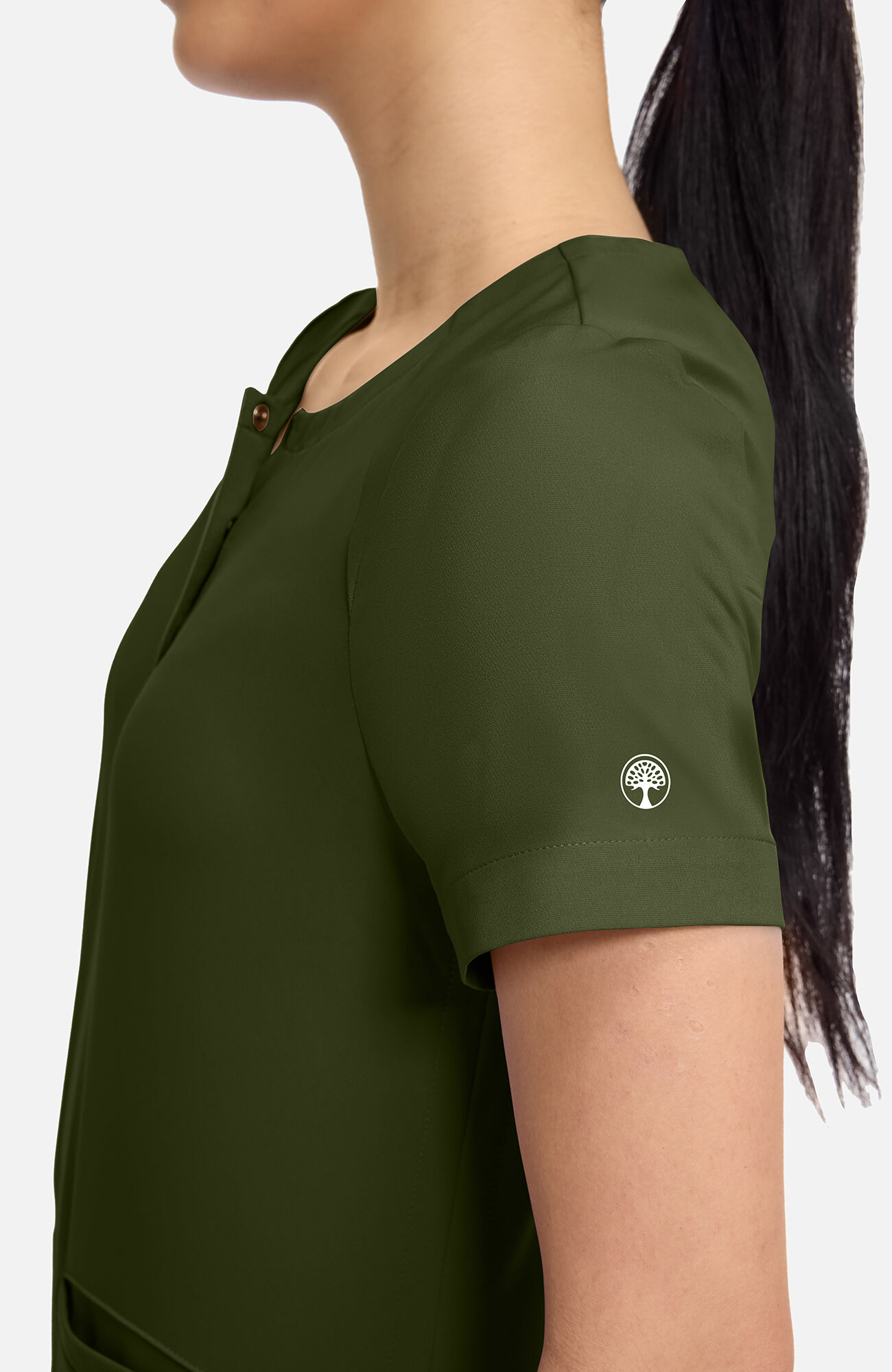 Women's Joy Henley Crew Neck Scrub Top, , large