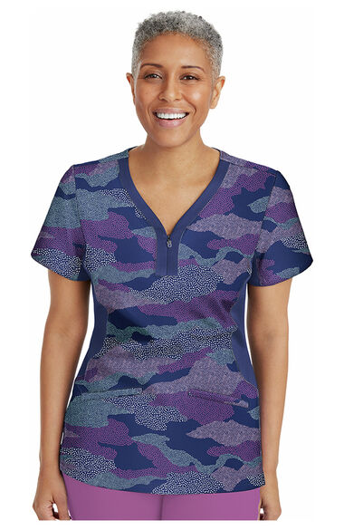 Clearance Purple Label by Healing Hands Women's Jessi Y-Neck Beyond Just  Camo Print Scrub Top