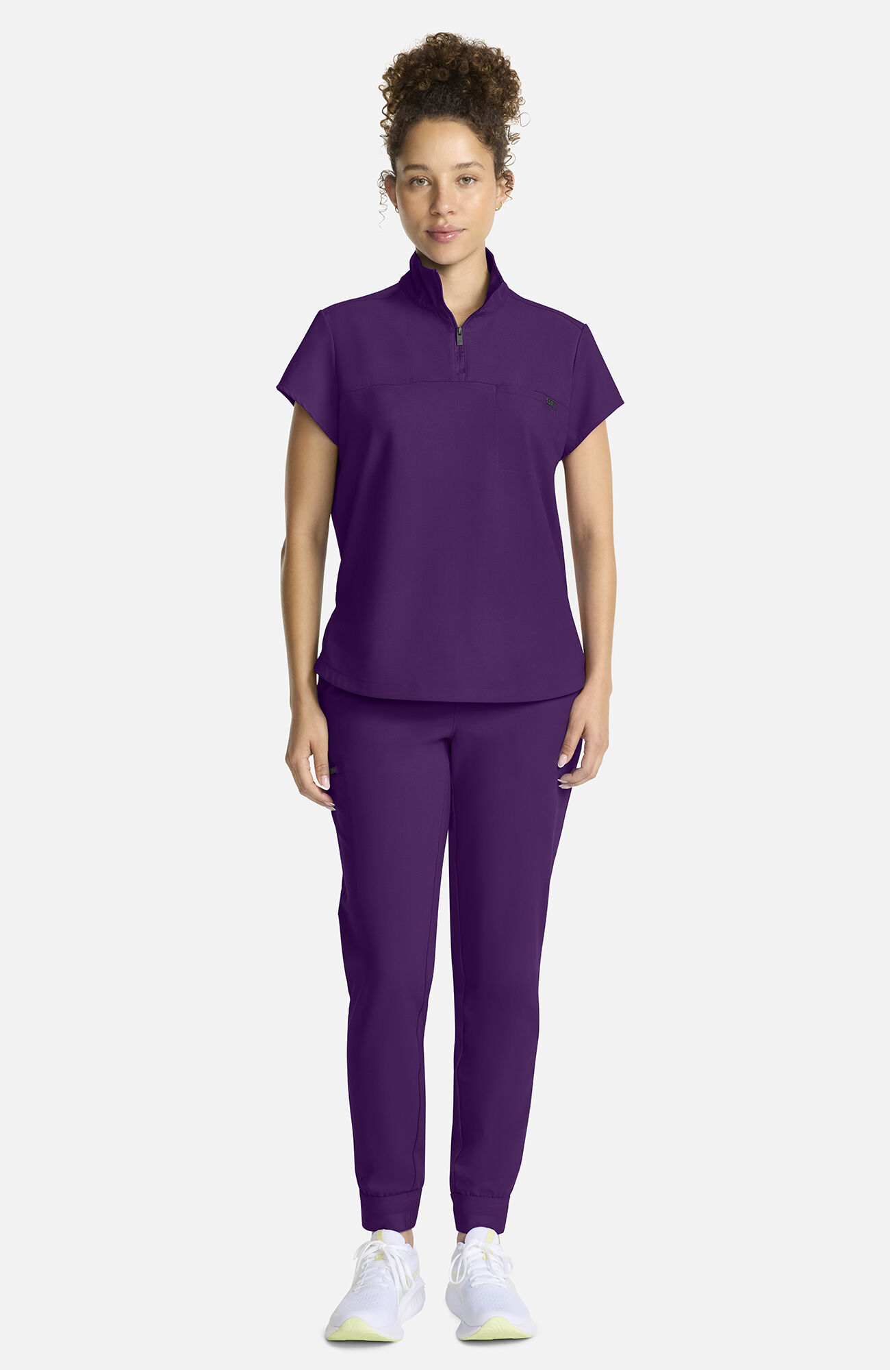 Women's Bella Quarter Zip Scrub Top