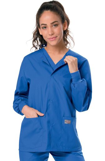 Unisex Snap Closure Solid Scrub Jacket, Unisex Snap Closure Solid Scrub Jacket