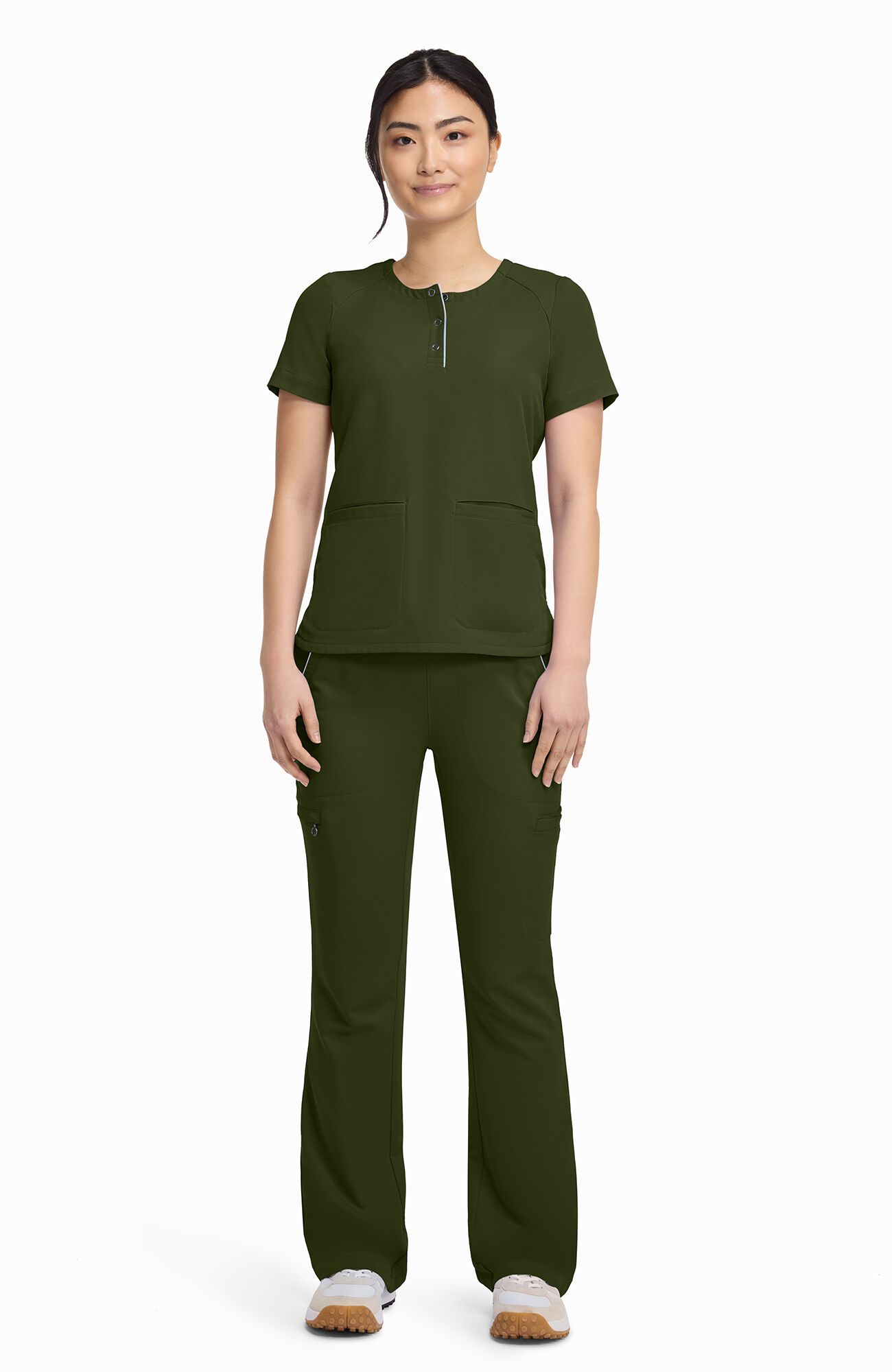 Women's Joy Henley Crew Neck Scrub Top