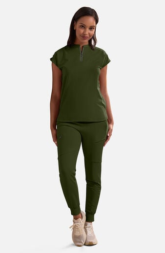 Women's Sonia Zip Y-Neck Scrub Top Women's Sonia Zip Y-Neck Scrub Top