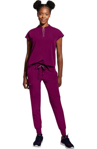 Women's Scrub Set: Sandy Zip Mandarin Collar Top & Naya Jogger Pant Women's Scrub Set: Sandy Zip Mandarin Collar Top & Naya Jogger Pant