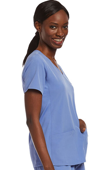 Women's Side Stretch Solid Scrub Top, , large
