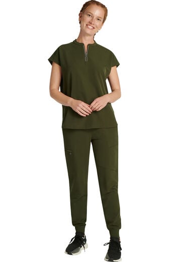 Women's Scrub Set: Sandy Zip Mandarin Collar Top & Naya Jogger Pant Women's Scrub Set: Sandy Zip Mandarin Collar Top & Naya Jogger Pant